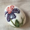 Felted Easter Egg, Needle Felt Easter Decoration, Iris Flowers Garden