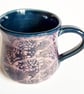 Purple Patterned Mug -Hand Thrown Stoneware Ceramic Mug - Image 1