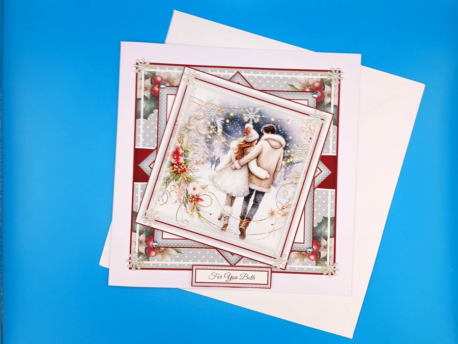 Christmas card, Couple, Large, 3d
