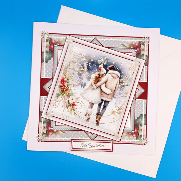Christmas card, Couple, Large, 3d