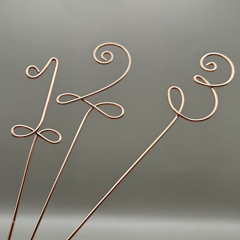 wire number for cakes or table displays in a choice of colours