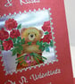 Valentine's card  (Bear & roses) With Love & Kisses on St Valentines Day xx - Image 6