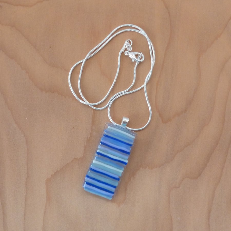 Blue stripes glass pendant