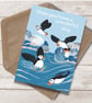 Birthday Card Puffin coastal blank inside - Image 2