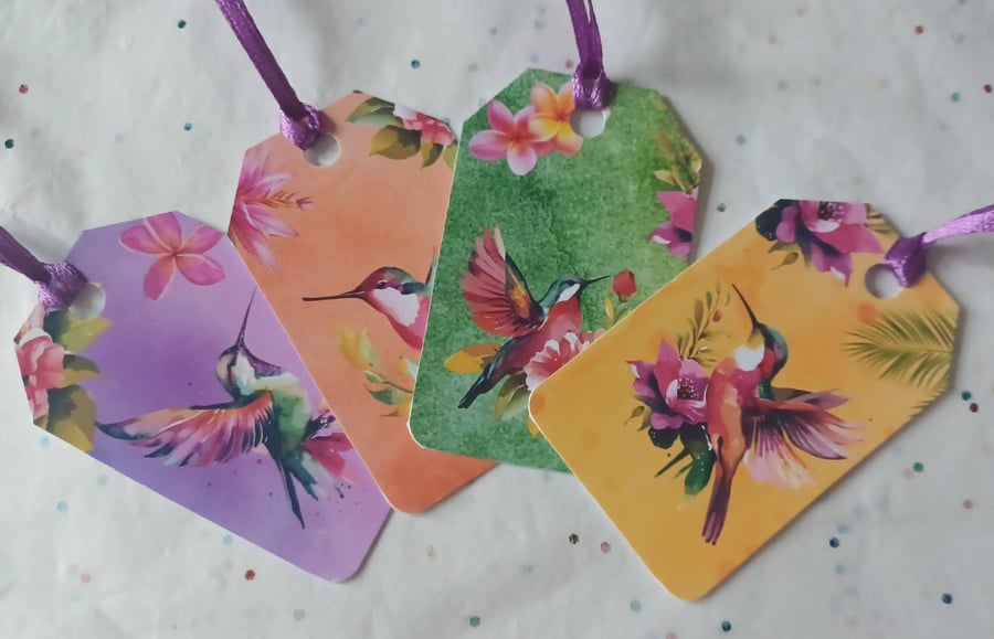 Set of 4 Hummingbird Gift Tags