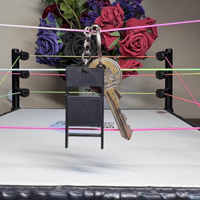 Steel chair keyring: Pro Wrestling key chain, Handmade