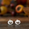 Pumpkin Sterling Silver Stud Earrings for Halloween