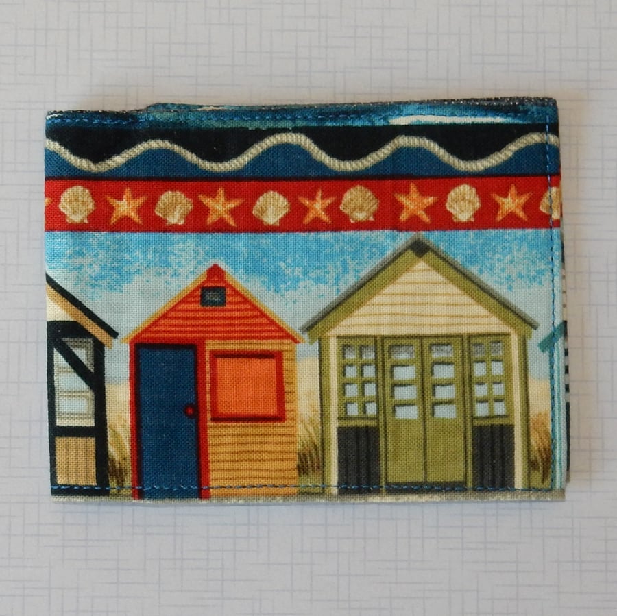 Card wallet colourful beach huts