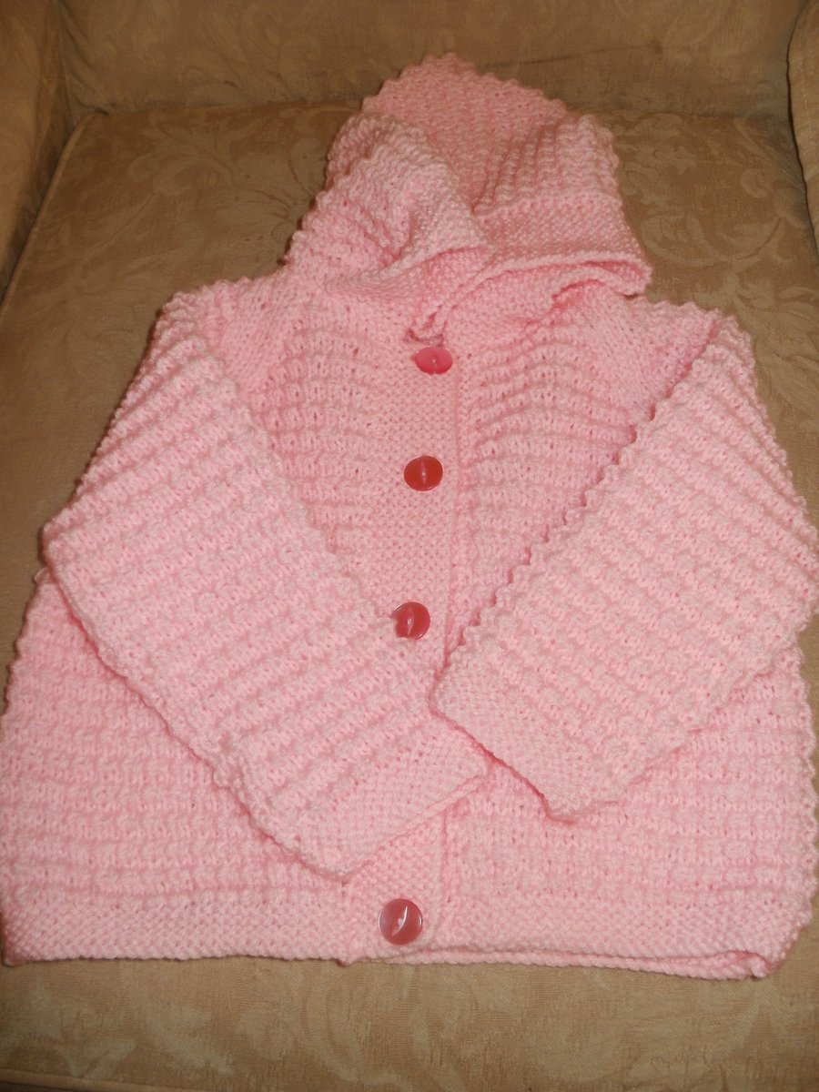 Hand knitted child's hoody