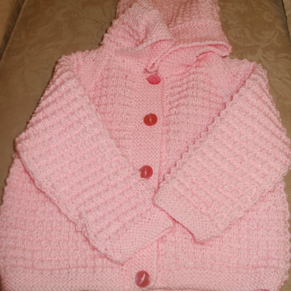 Hand knitted child's hoody