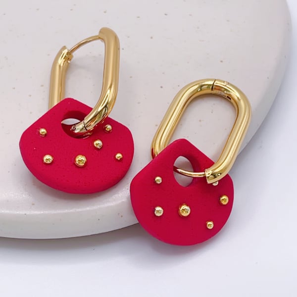 Birthday Gift for Her - Red Statement Hoops for Special Occasion