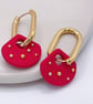 Birthday Gift for Her - Red Statement Hoops for Special Occasion