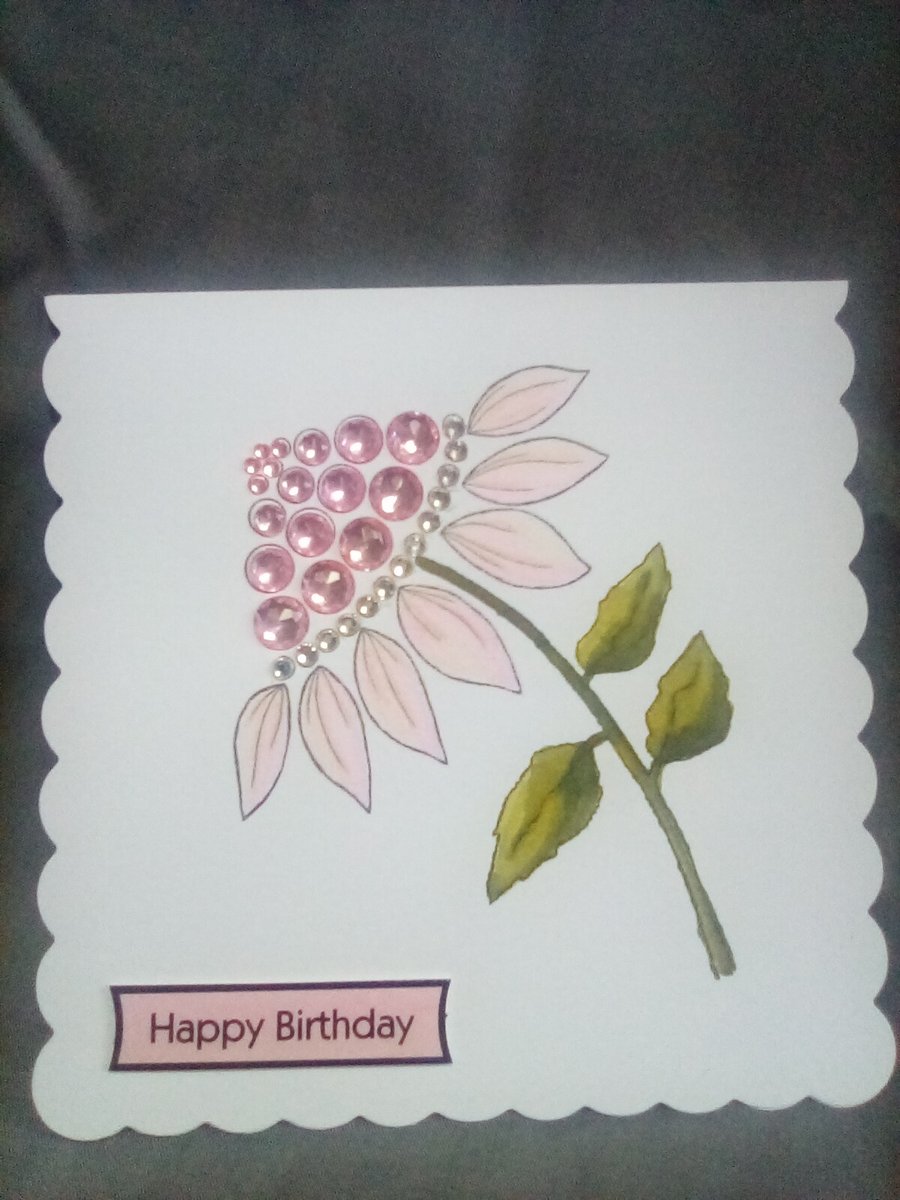 Handmade watercolour and pencil Birthday card 