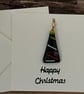 Handcrafted Christmas Card with Artisan Fused Glass Tree Decoration Keepsake