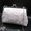 Wedding clutch bag, light blush pink with white corded lace clutch 