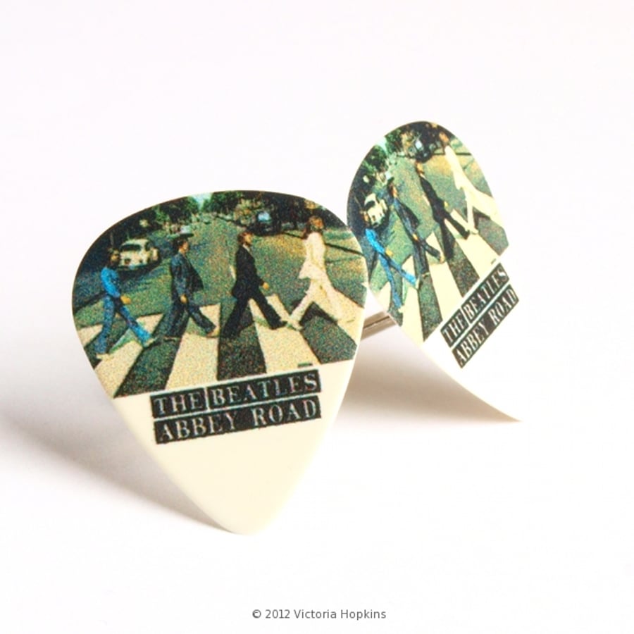 Beatles Cufflinks Guitar Picks of the Famous Abbey Road Gift Packaged