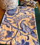 Handwoven Yellow & Blue Floral Linen Rag Rug with Fringe (76 x 42cm) - Image 4