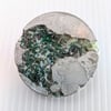 Dark Green Textile and Concrete Mixed Media 50mm Round Brooches