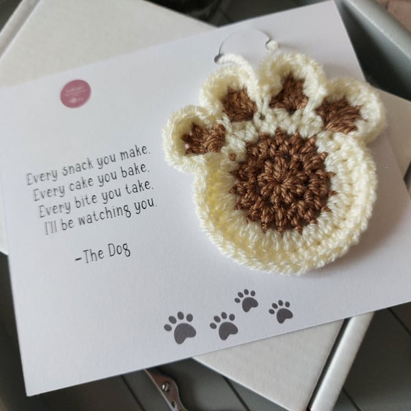 With Love From The Dog Card And Crochet Dog Paw