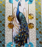 Peacock Bird - Hand Crafted Decoupage Greeting Card - Blank - 3315