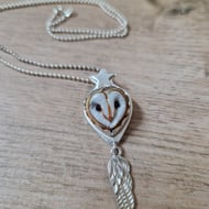 Silver Star Owl Pendant