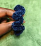 2 Navy Extra Extra Small Scrunchies Hair Ties - Image 2