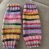 Hand Knitted Striped Fingerless Wrist Warmers