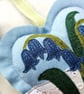 Bluebell Decorative freemotion Sewn Applique Padded Hanging Heart - Image 4