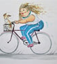 Bicycle, Doggy and me, original watercolour painting - Image 8