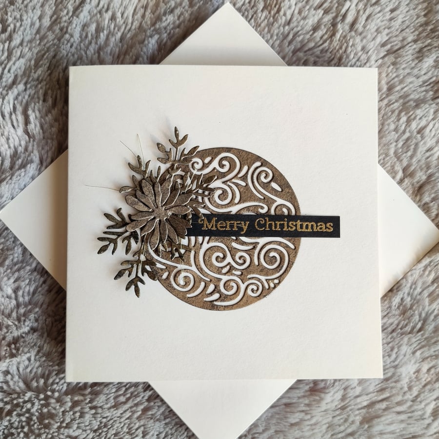 Christmas Card- Gold Bauble 