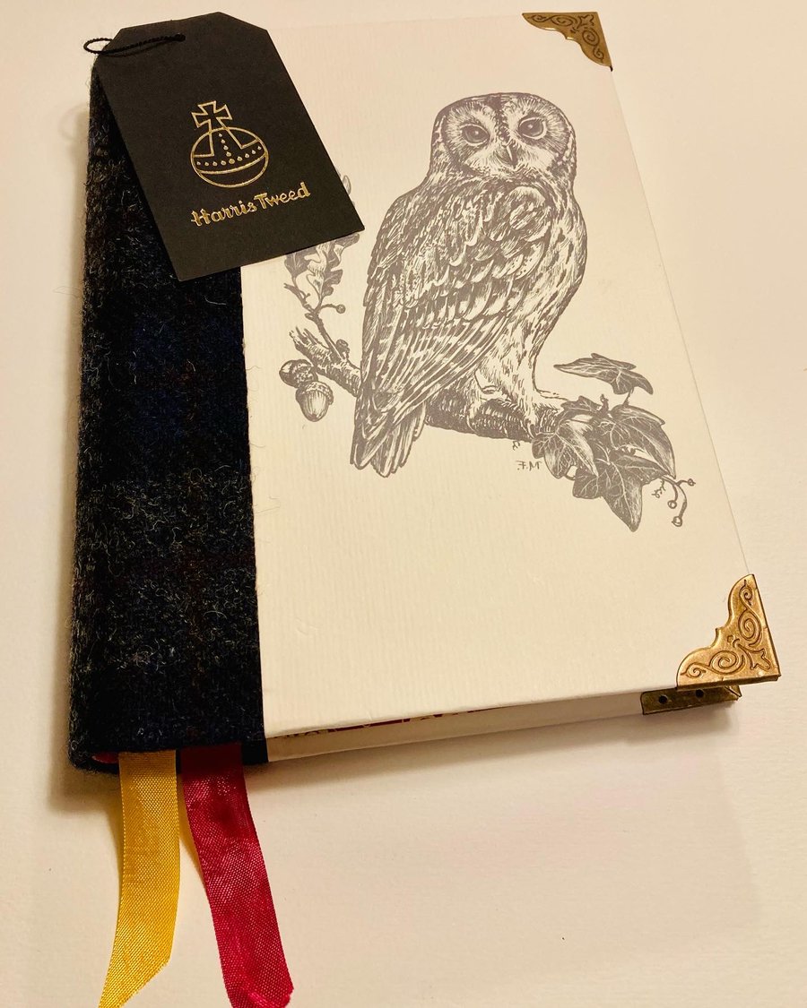Harris Tweed Owl Journal