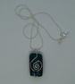 Emerald Glass and Silver Spiral Pendant - Image 7