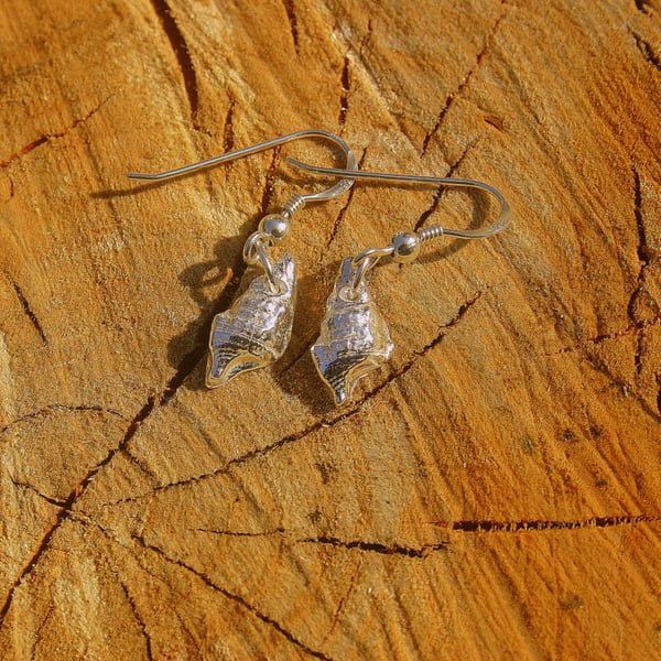 Fine silver shell earrings
