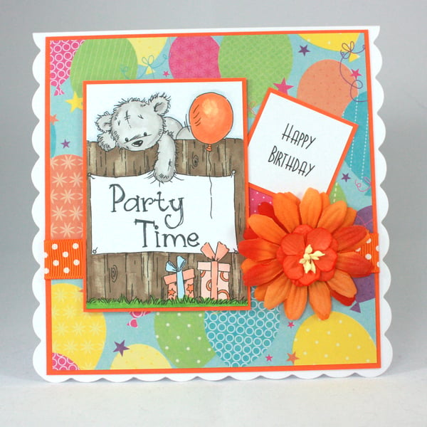 Handmade birthday card - party time