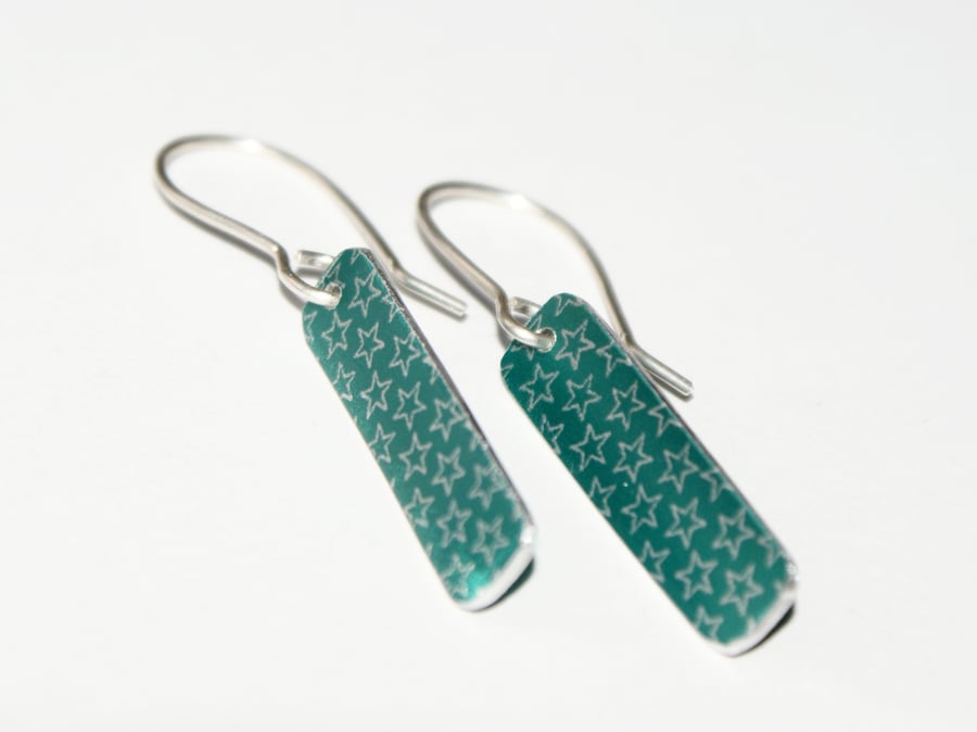 Special Price - Jade green oblong drop earrings