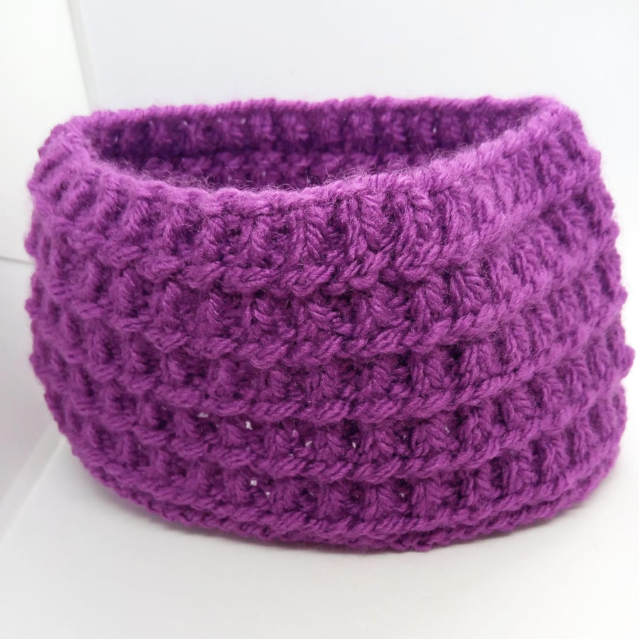 Girls Purple Knitted Headband, Girl's Accessories, Birthday Gift