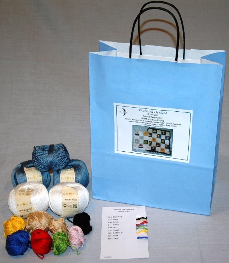 Seaside Baby Blanket Knitting Kit small size 45cm x 60cm