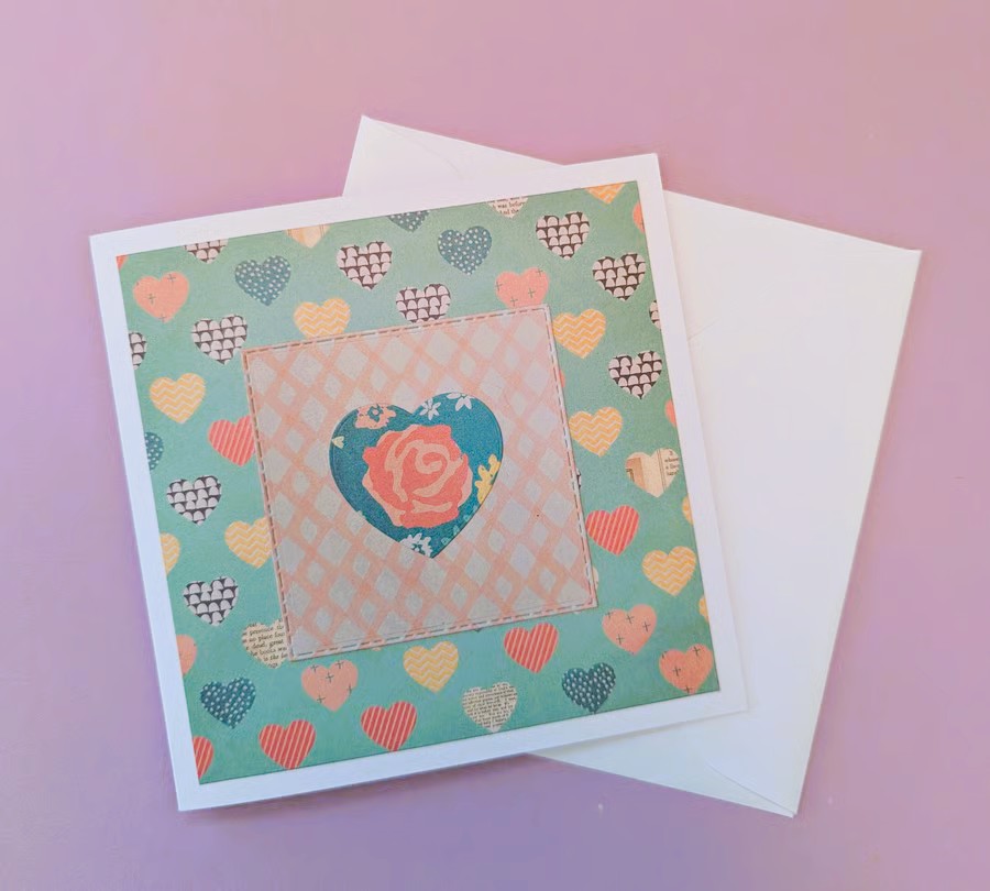 Heart card for Valentines, a wedding or an anniversary