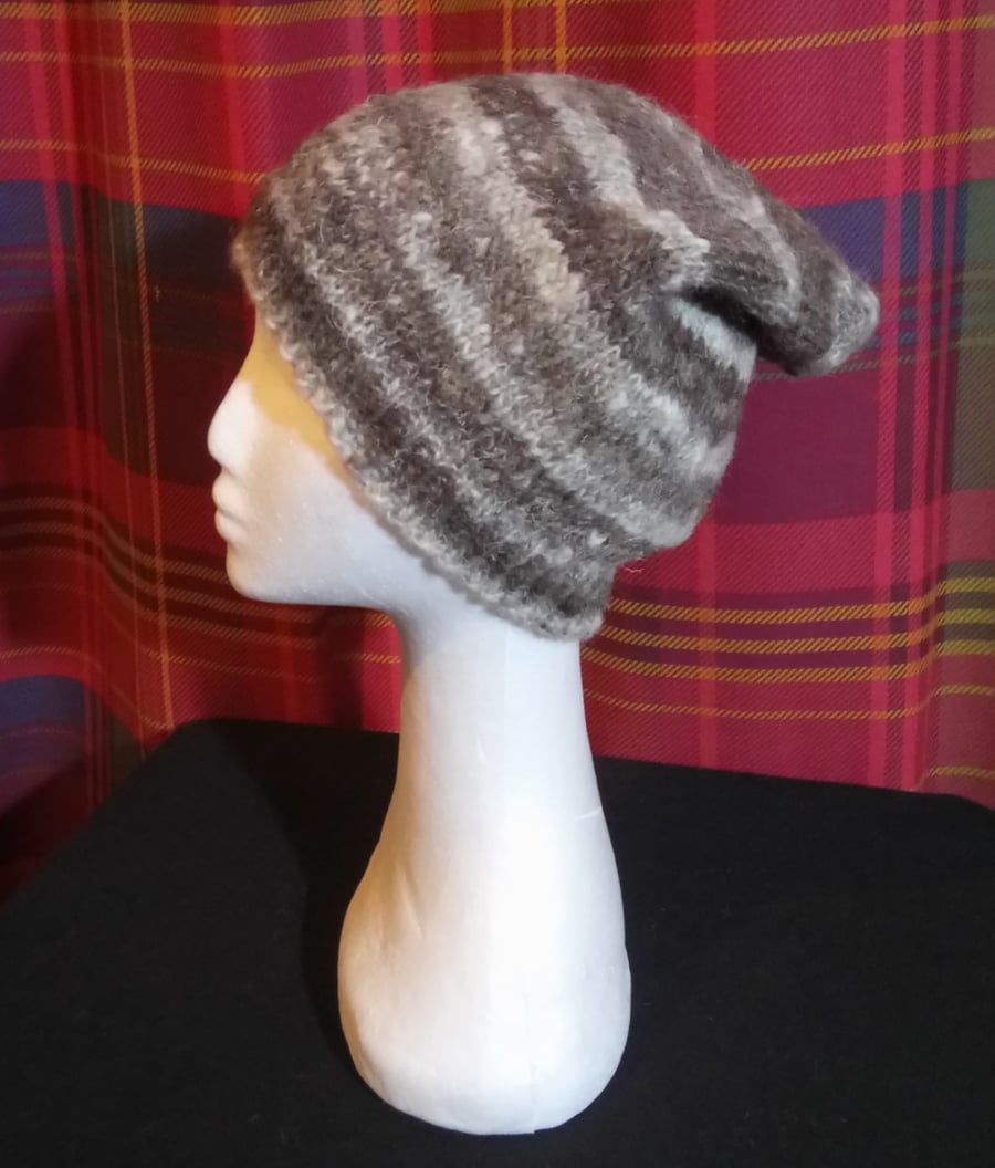 Handspun and Hand-knitted Pointy Hat in Jacobs Wool