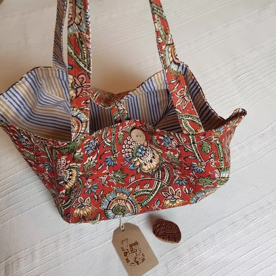 Indian block print bag large