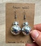 Distressed Silver Plastic Bauble Earrings - Upcycled Festive Jewellery