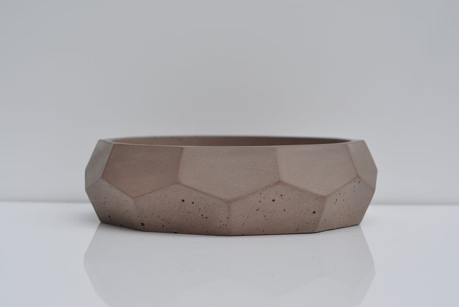Brown Concrete Bowl Handmade Diamond Key Bowl Cement Accessory Bowl Modern Home 