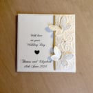 Sparkly Butterflies Wedding Card - Personalised - Congratulations Card