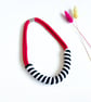 Blue Nautical Knotted Rope Statement Necklace, Chunky Statement crochet necklace - Image 3