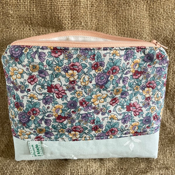 Liberty cotton makeup cosmetic bag ideal gift hand made