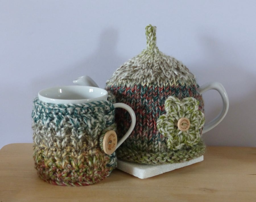 Two Cup Teapot & Mug Cosy Set