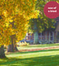 autumn trees romantic wooden hut cottage landscape housewarming new home gift - Image 1