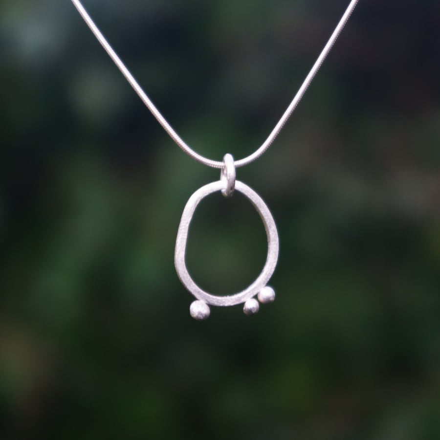 Silver  Seed Pod Necklace