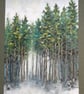 Winter Forest original oil pastel painting, A4 size artwork, landscape art - Image 6
