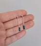 Chrysocolla Bead and Recycled Sterling Silver Drop Earrings - Image 3